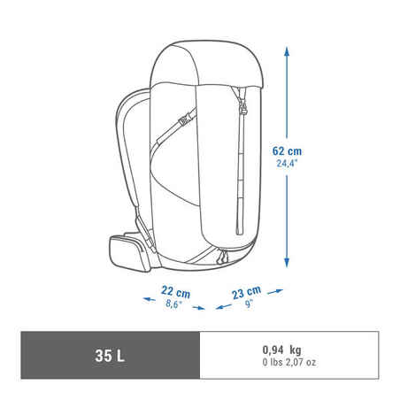 Mochila de Montaña y Trekking 35 L  Quechua MH100