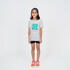 Girls Cotton T-Shirt 100 - Grey Print