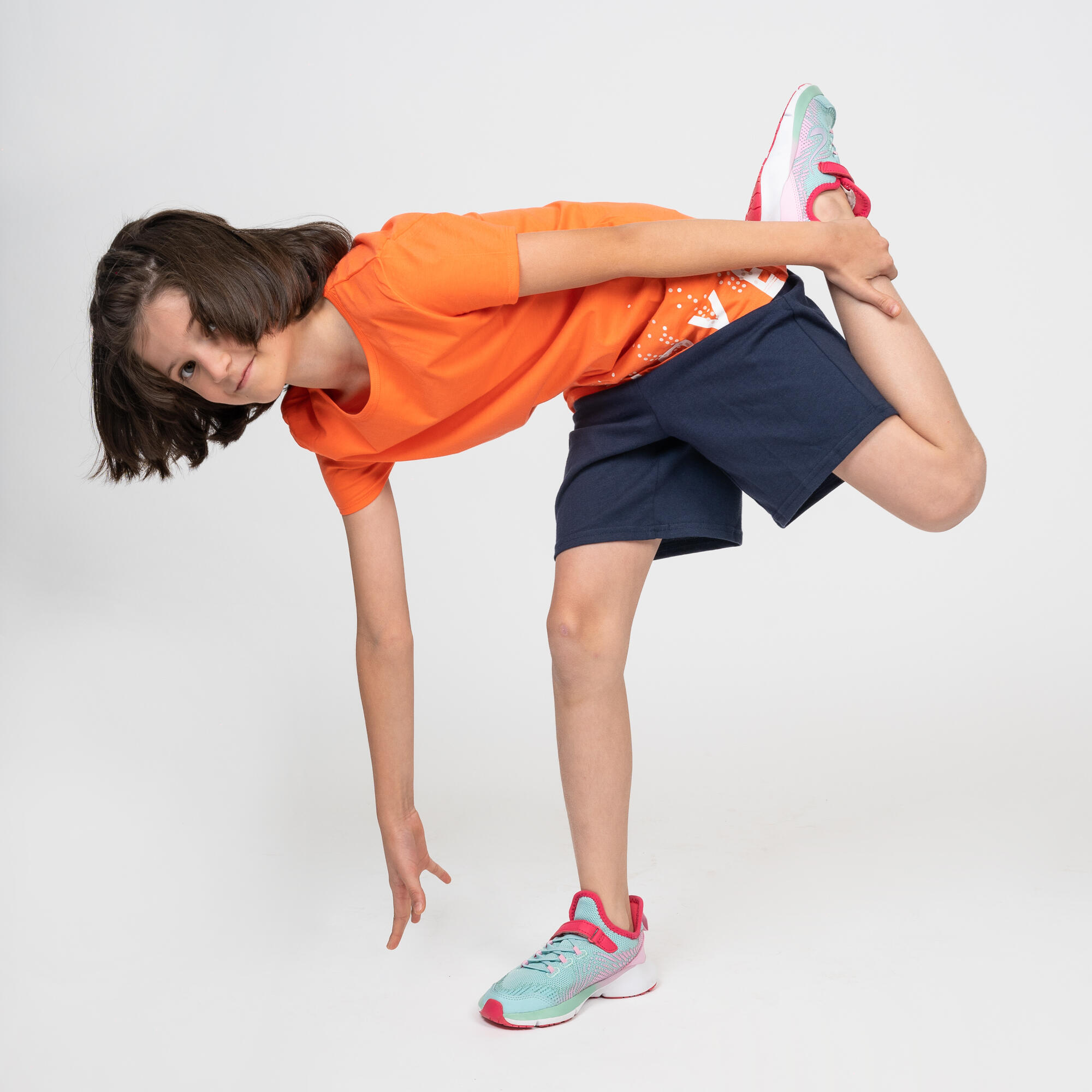 Kids' Basic T-Shirt - Coral Print 4/17