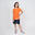 T-shirt de Ginástica Básica Criança Coral Grafismo Estampado
