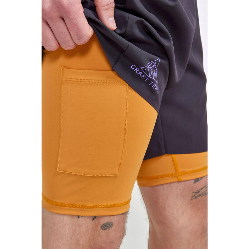 Laufshorts 2-in-1 Trailrunning Herren Craft - Pro Trail Slate/Desert