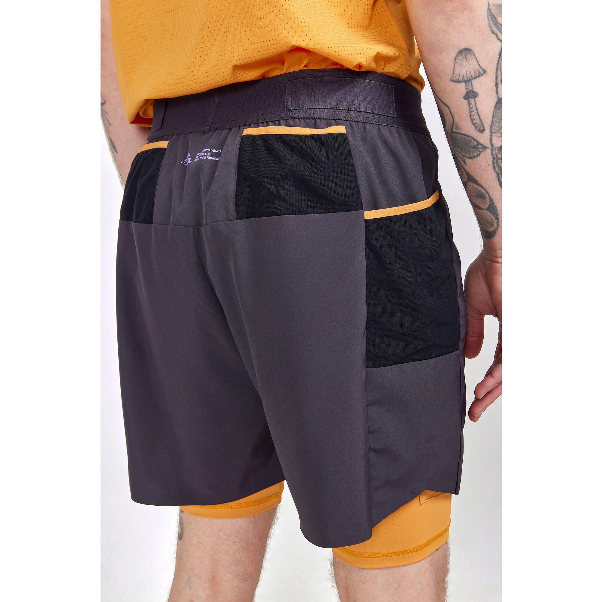 CRAFT PANTALONCINI DA TRAIL RUNNING 2 IN 1 DA UOMO - PRO TRAIL ARDESIA/DESERTO