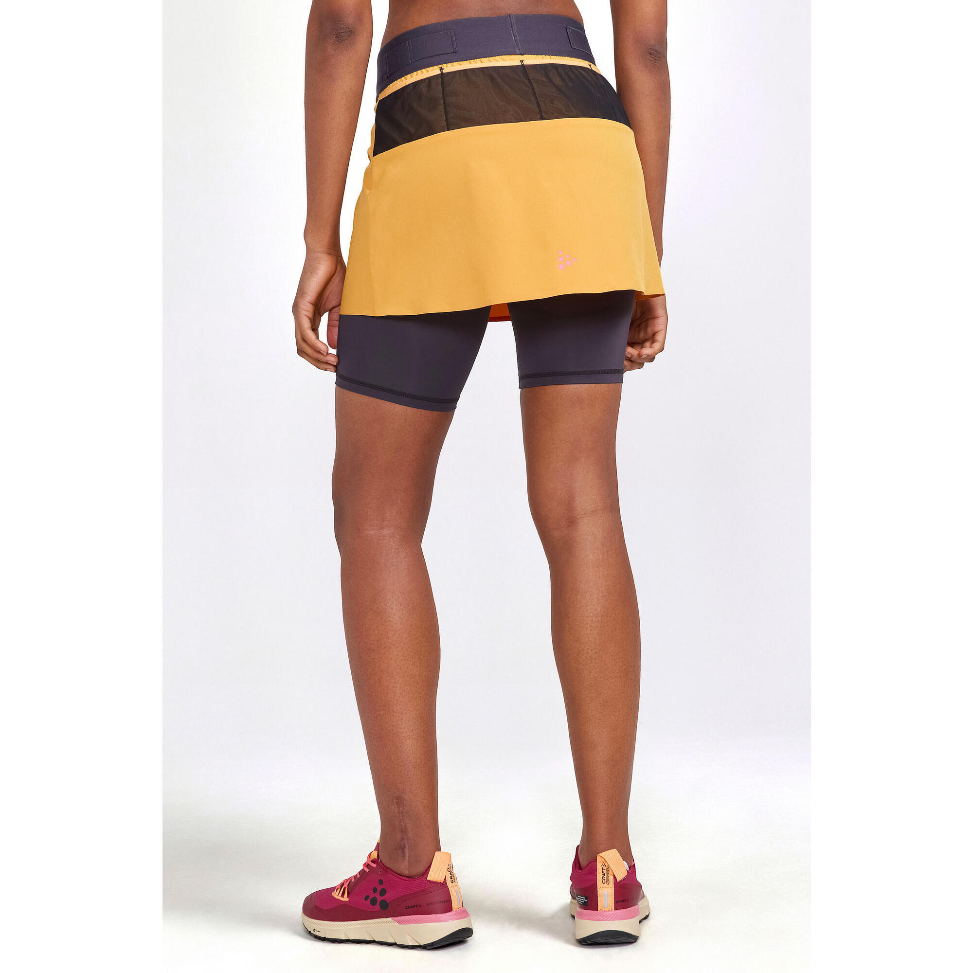 CRAFT GONNA CORTA DA TRAIL RUNNING 2 IN 1 DA DONNA - PRO TRAIL GIALLO/ARANCIO/NERO