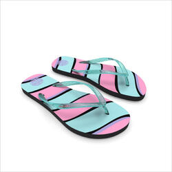 Chanclas playa Niña dedo fucsia azul