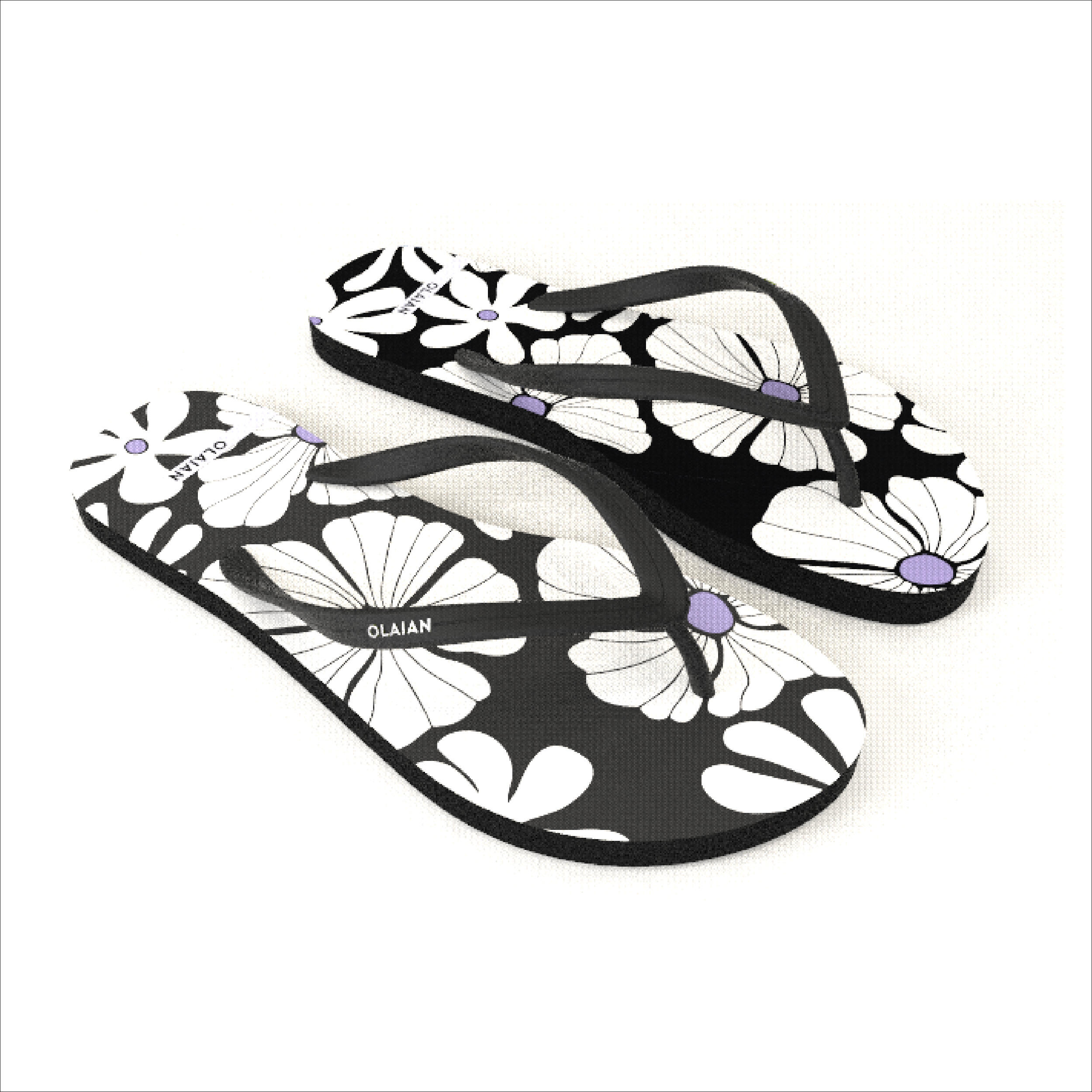 Women’s flip-flops - 120 Lila black white