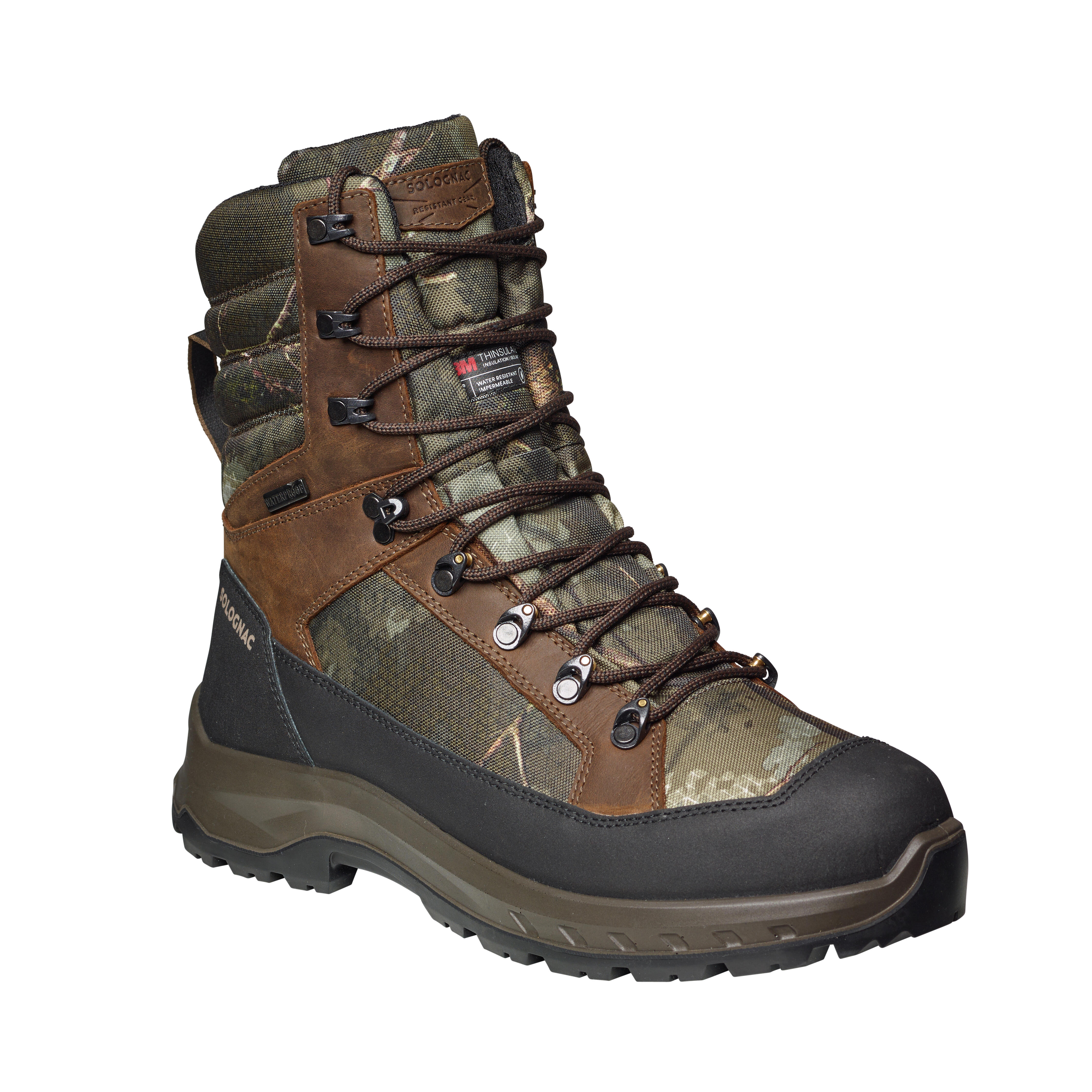 Chaussures de chasse imperméables chaudes - Crosshunt 540 camouflage - SOLOGNAC
