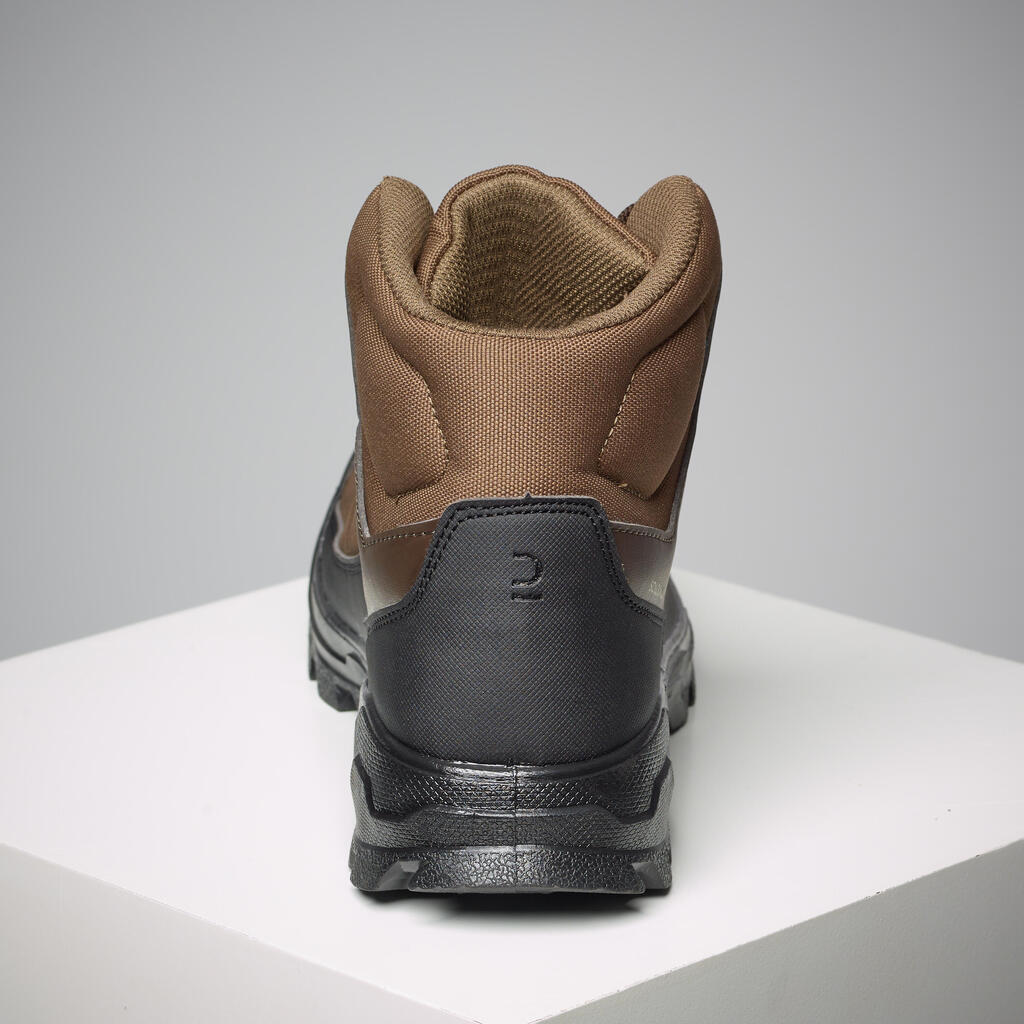 Chaussures chasse respirantes cuir marron crosshunt 100 d montantes