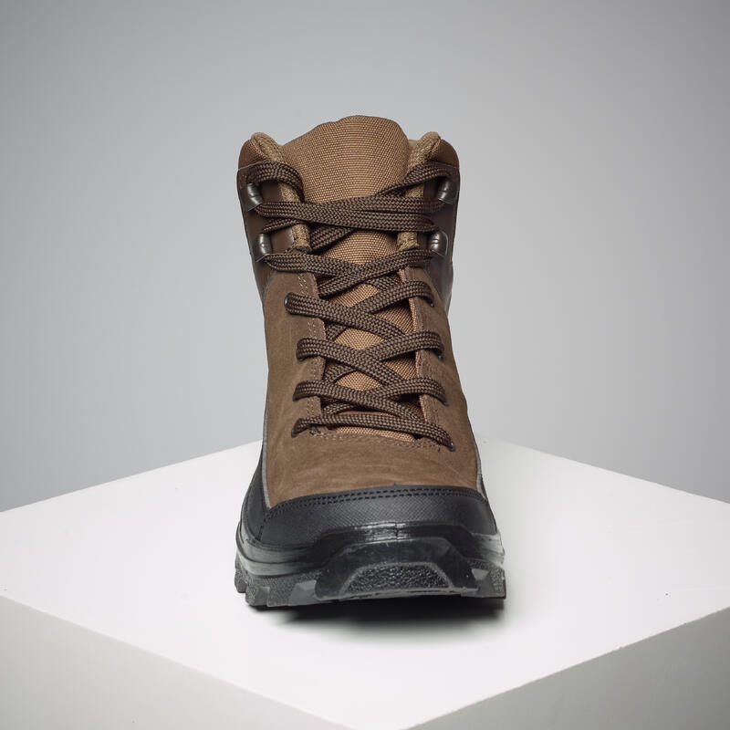 Botas Respiráveis de Caça em Couro Crosshunt 100 D Castanho