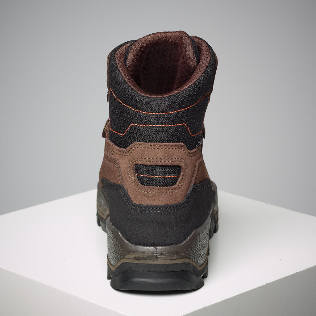 Men's Waterproof Leather Walking Boots Crosshunt 500- Durable Outdoor Footwear