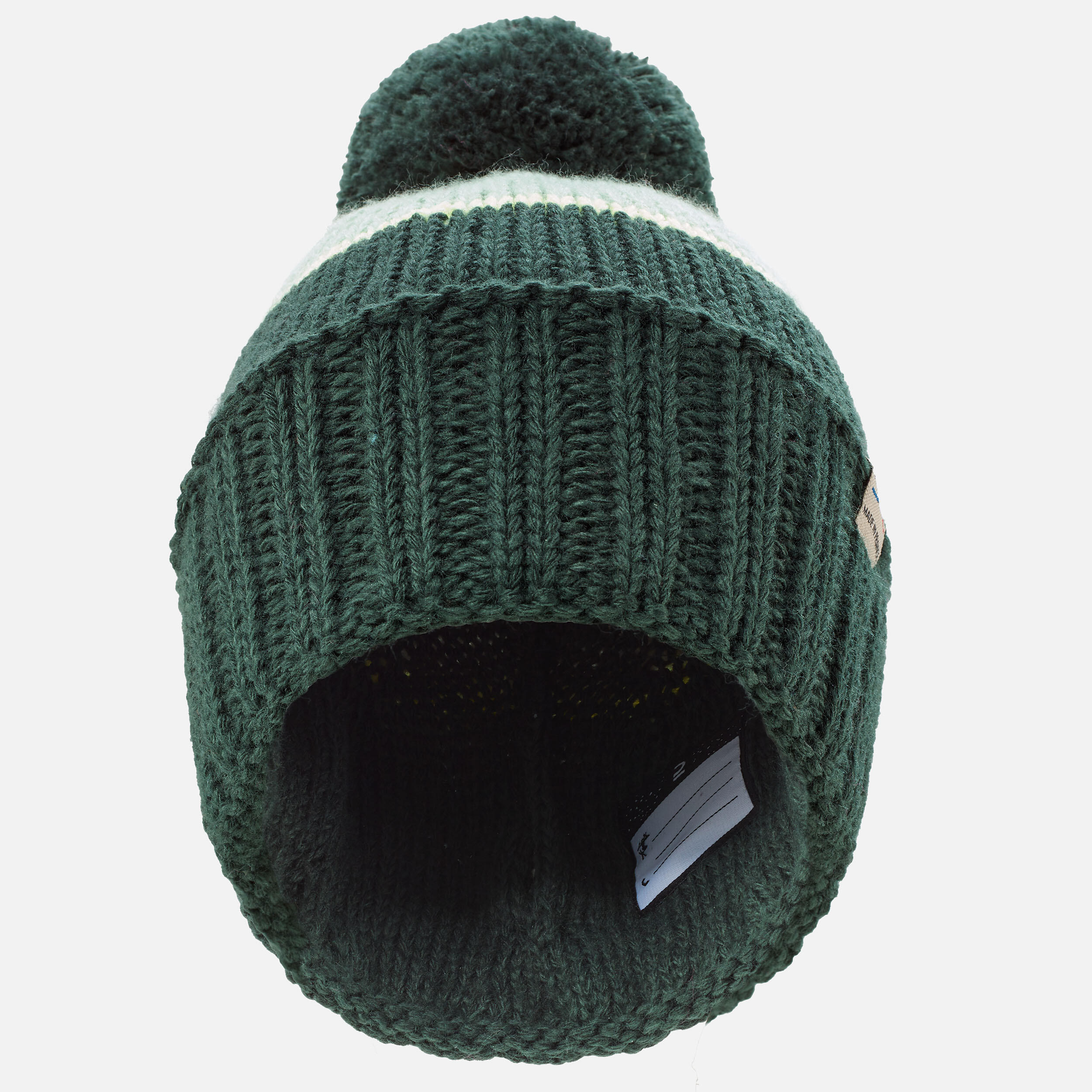 Kids' Made in France Skiing Beanie Hat GRAND NORD 500 - Green 3/7