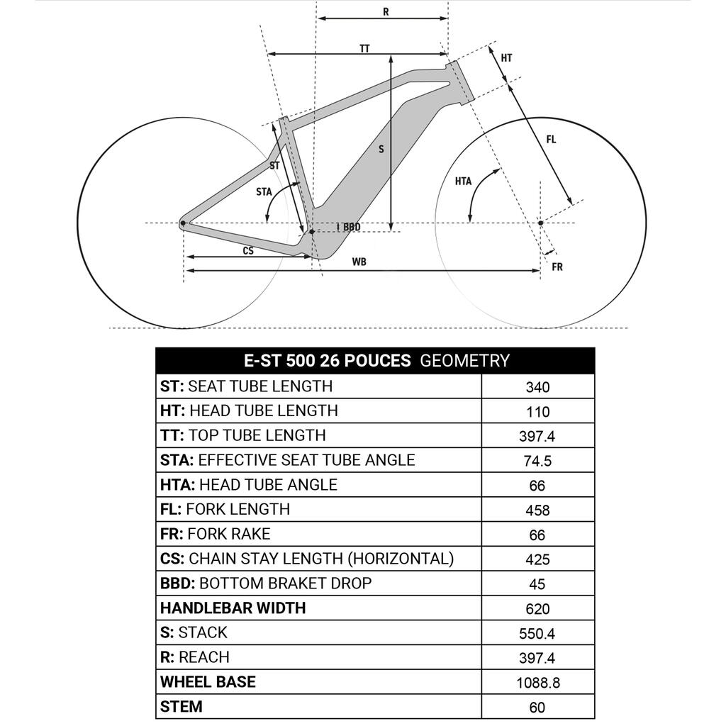 26-Inch 9-12 Years Electric Mountain Bike E ST 500