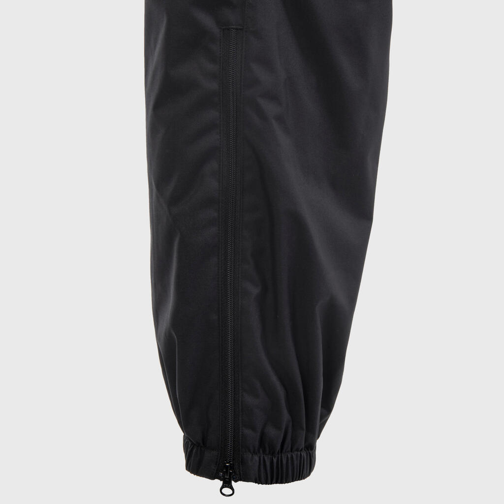 Crne vodootporne pantalone za ragbi R500