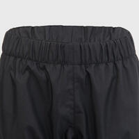 Crne dečje vodootporne pantalone za ragbi R500