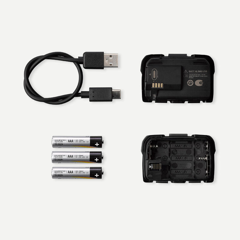 Fejlámpa, 600 lumenes, USB-vel újratölthető - HL900 USB V3