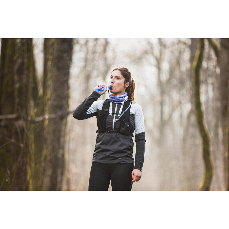 MAILLOT DE TRAIL RUNNING MANCHES LONGUES SOFTSHELL FEMME GRIS