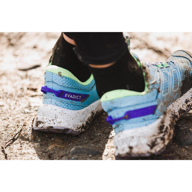 Trailschoenen voor dames Easytrail blauw groen