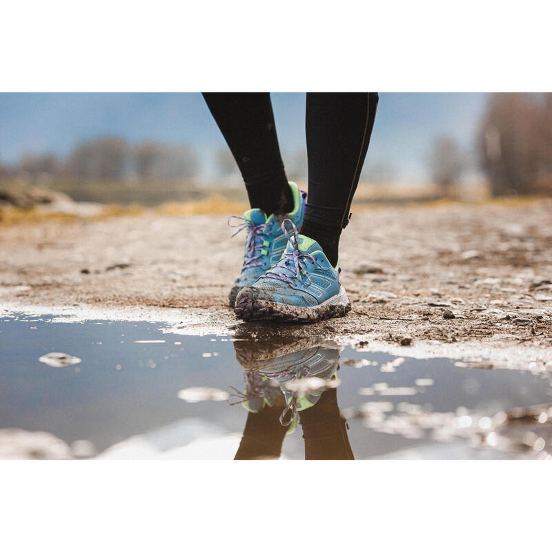 Trailschoenen voor dames Easytrail blauw groen