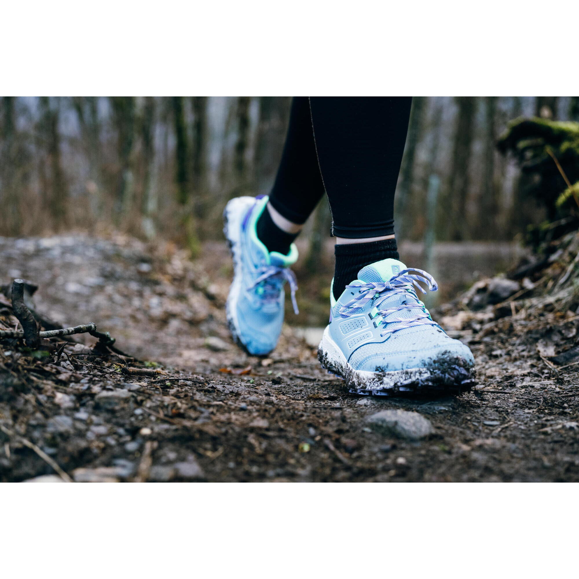 CHAUSSURES TRAIL RUNNING POUR FEMME EASYTRAIL BLEU VERT EVADICT Decathlon
