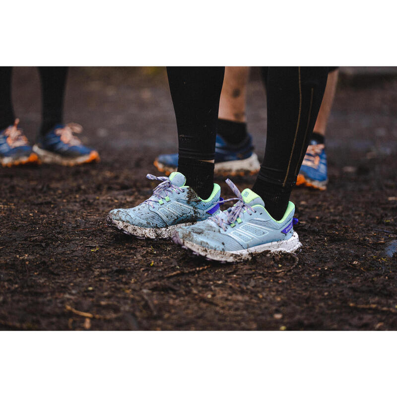 Trailschoenen voor dames Easytrail blauw groen