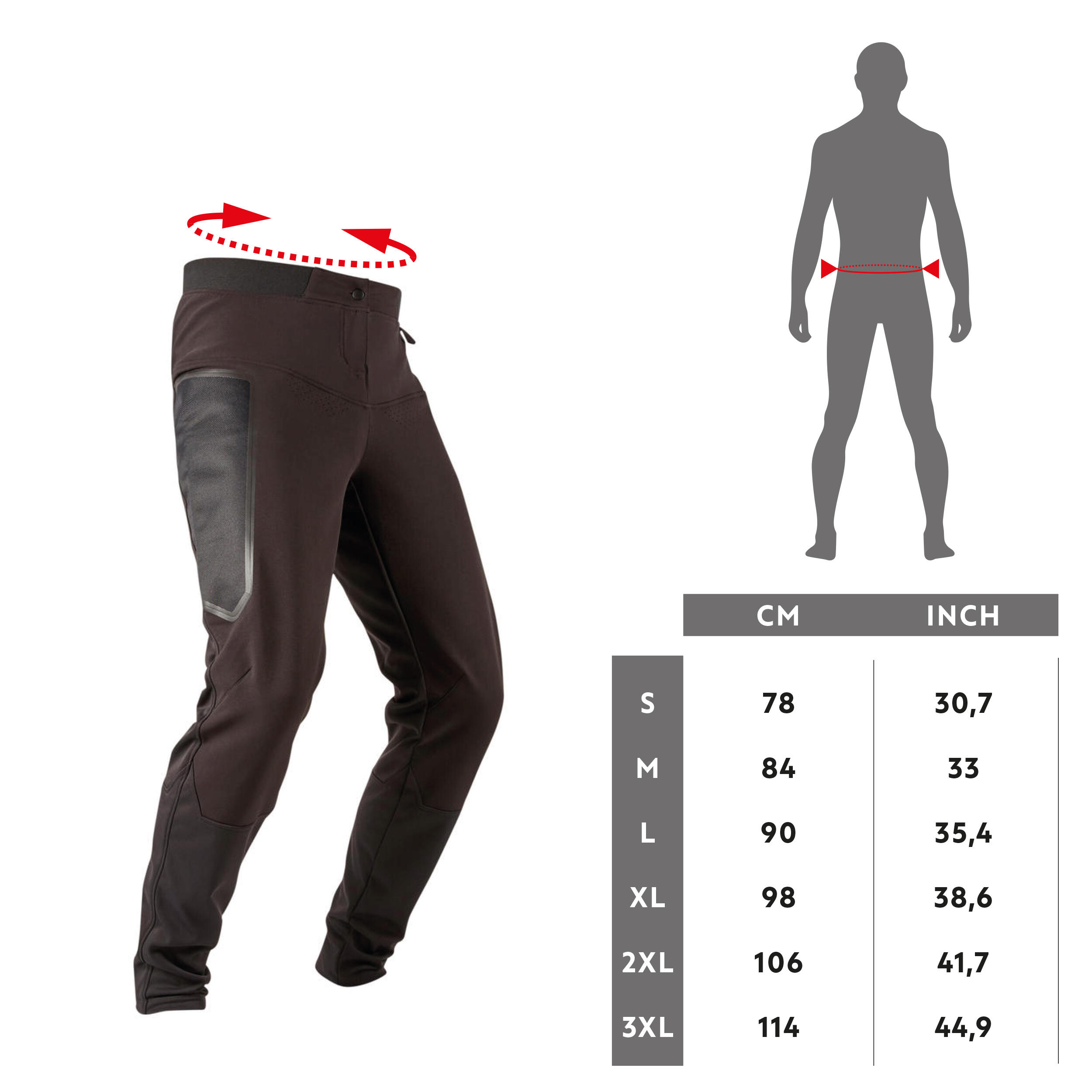 Pantalon hiver de v lo VTT EXPL 500 noir