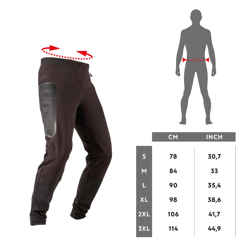 Pantalon hiver de vélo vtt noir homme