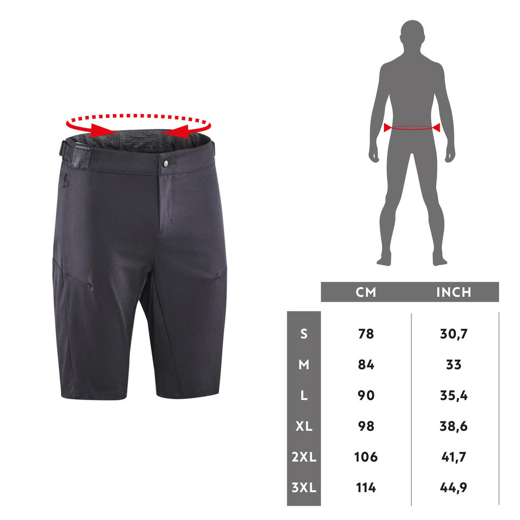 Fitted MTB Shorts Rockrider Race - Black