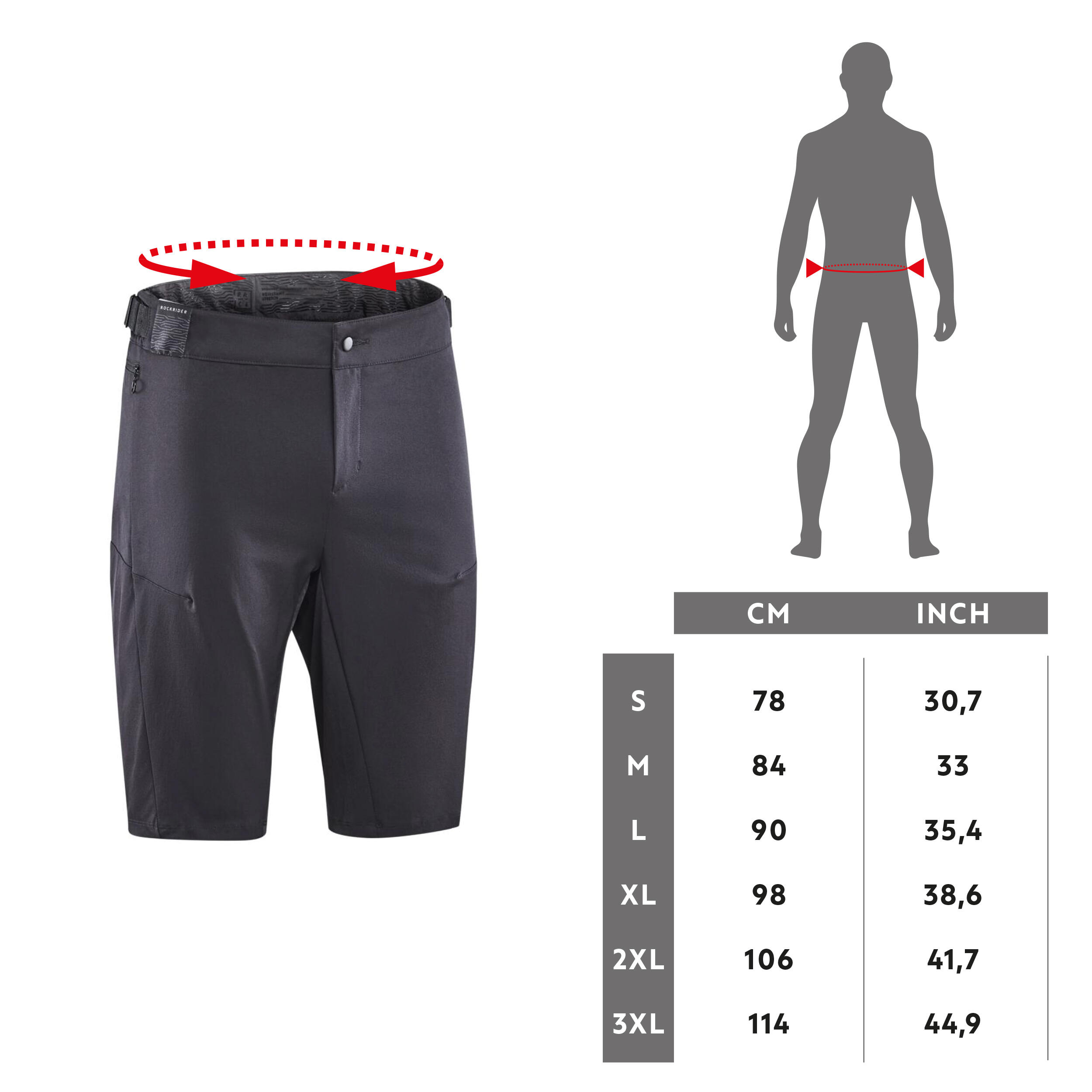 Fitted MTB Shorts Rockrider Race - Black 6/13