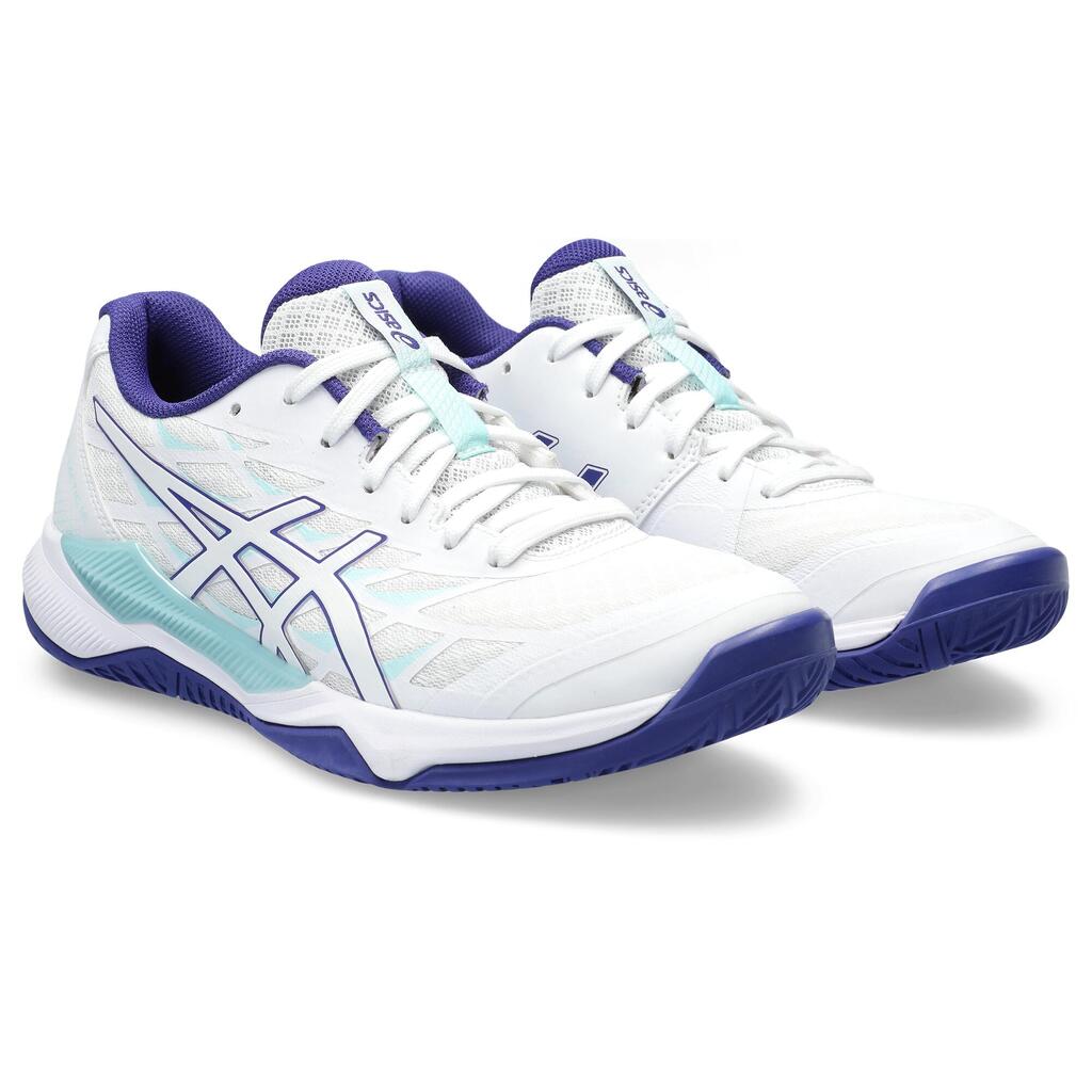 Badmintonschuhe Damen Asics Gel-Tactic 12 weiss/aubergine