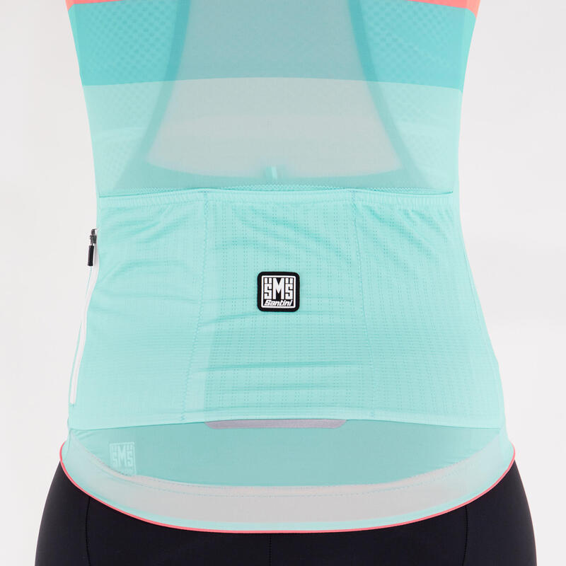 Maglia Ciclismo Donna Santini Race Verde Acqua Slim Fit