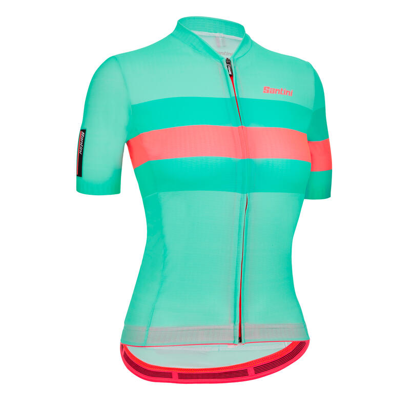 Maglia Ciclismo Donna Santini Race Verde Acqua Slim Fit