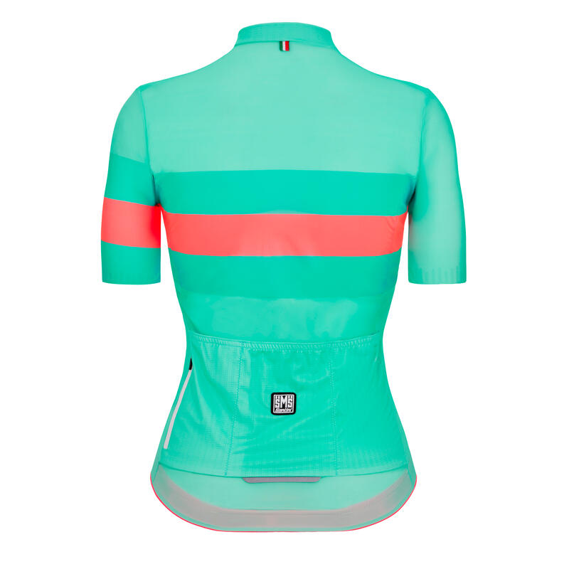 Maglia Ciclismo Donna Santini Race Verde Acqua Slim Fit