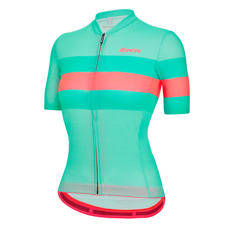 Maglia Ciclismo Donna Santini Race Verde Acqua Slim Fit