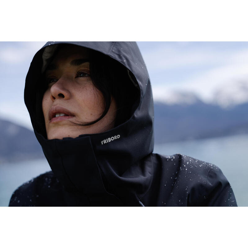 Veste chaude imperméable Voile coupe-vent Femme - SAILING 500 Gris foncé