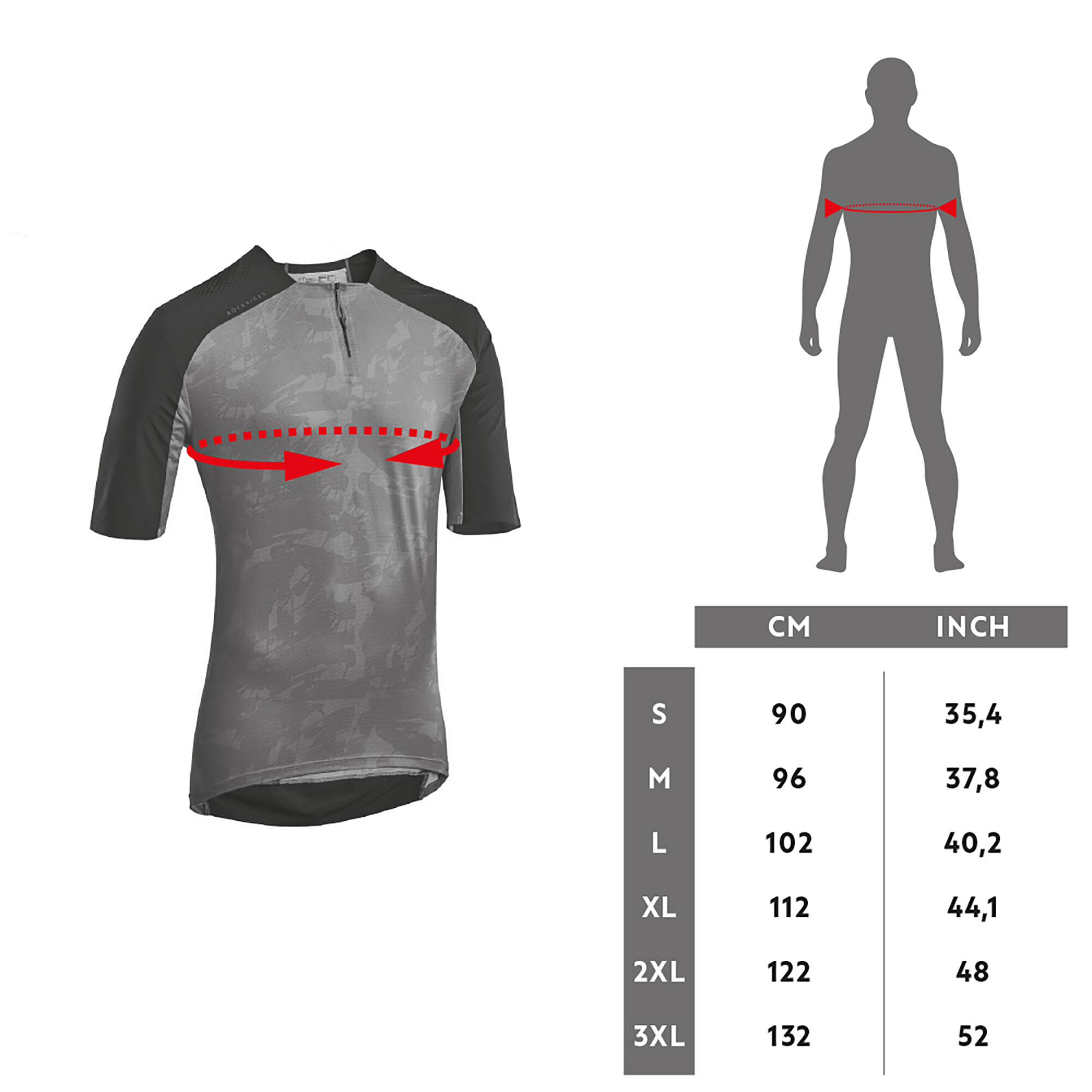 Radtrikot kurzarm MTB Expl 500 rot 5/13