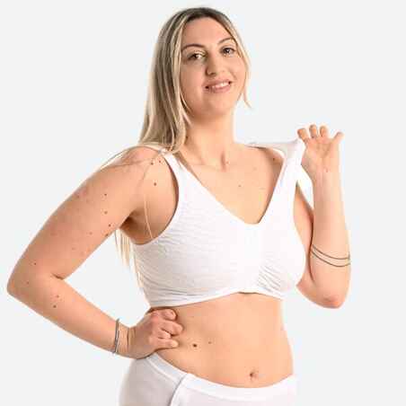 Front Fastening Sports Bra - White