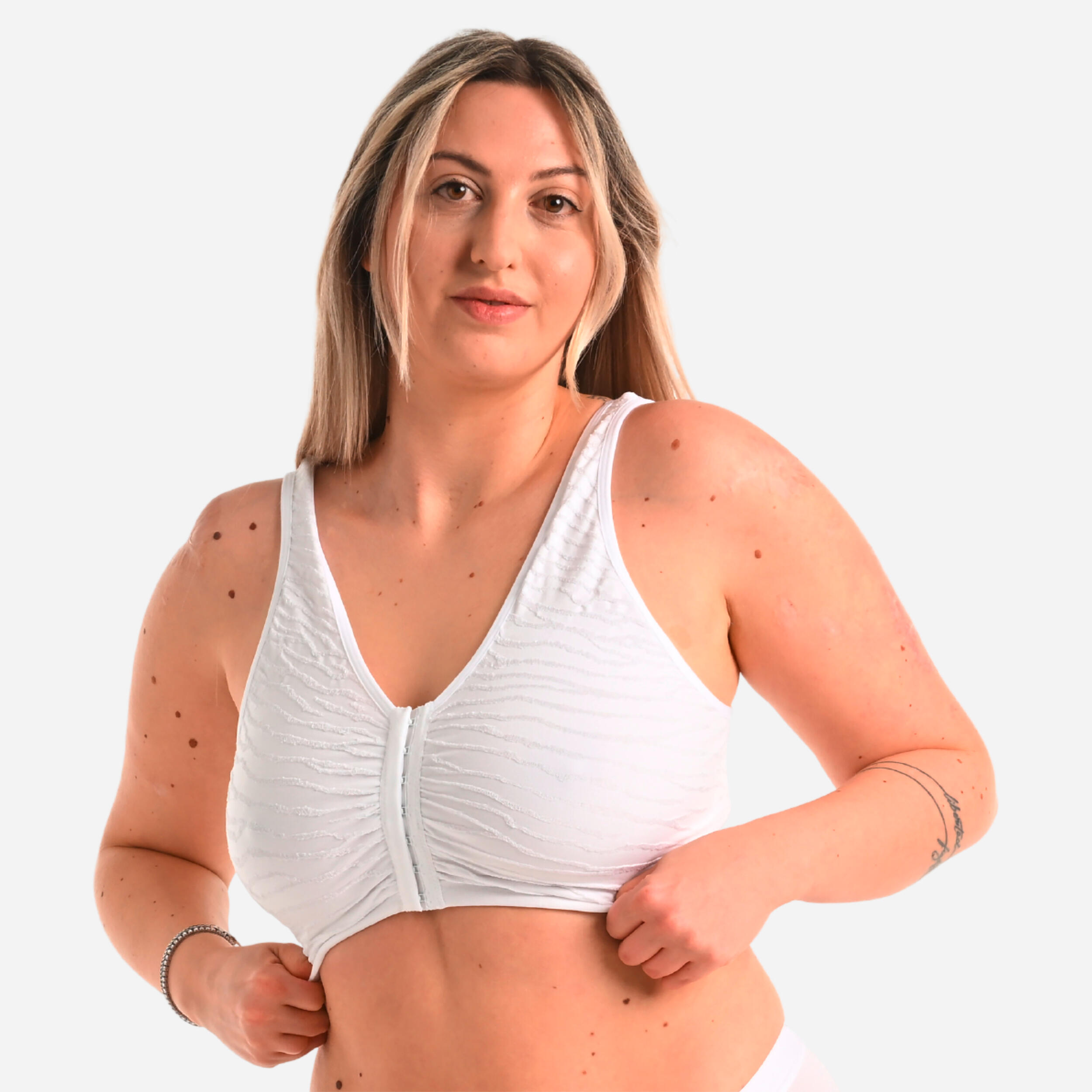 soutien-gorge avec ouverture devant blanc - decathlon