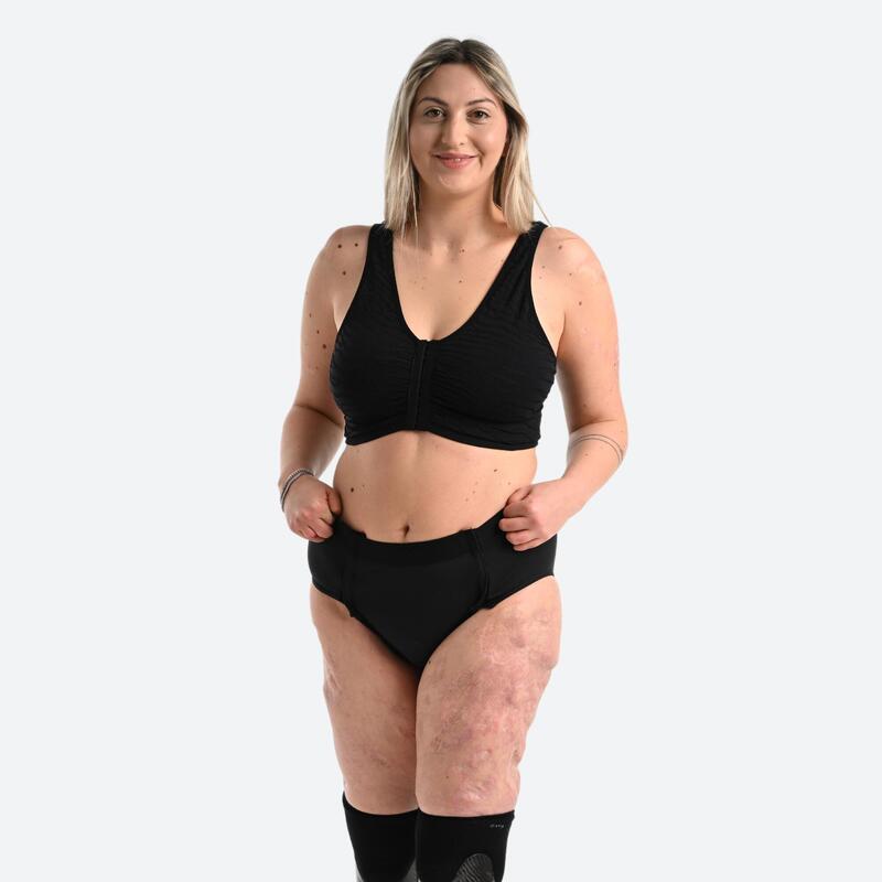 Culotte ouvrante à velcro noire pour femme