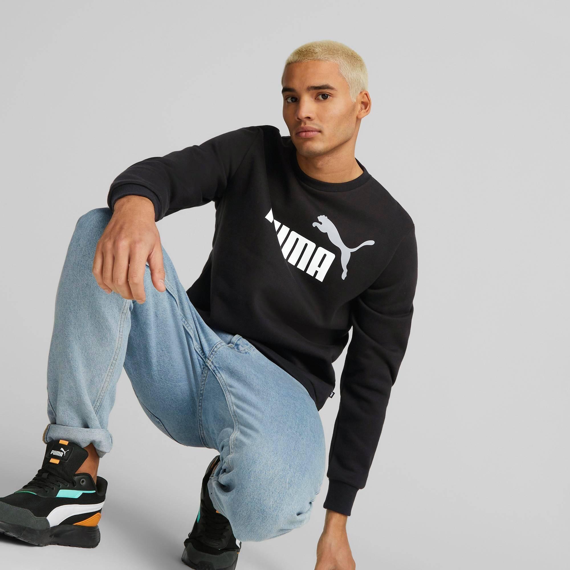 Puma ESS 2 Col Big Logo Crew Men s Sweater FL Black