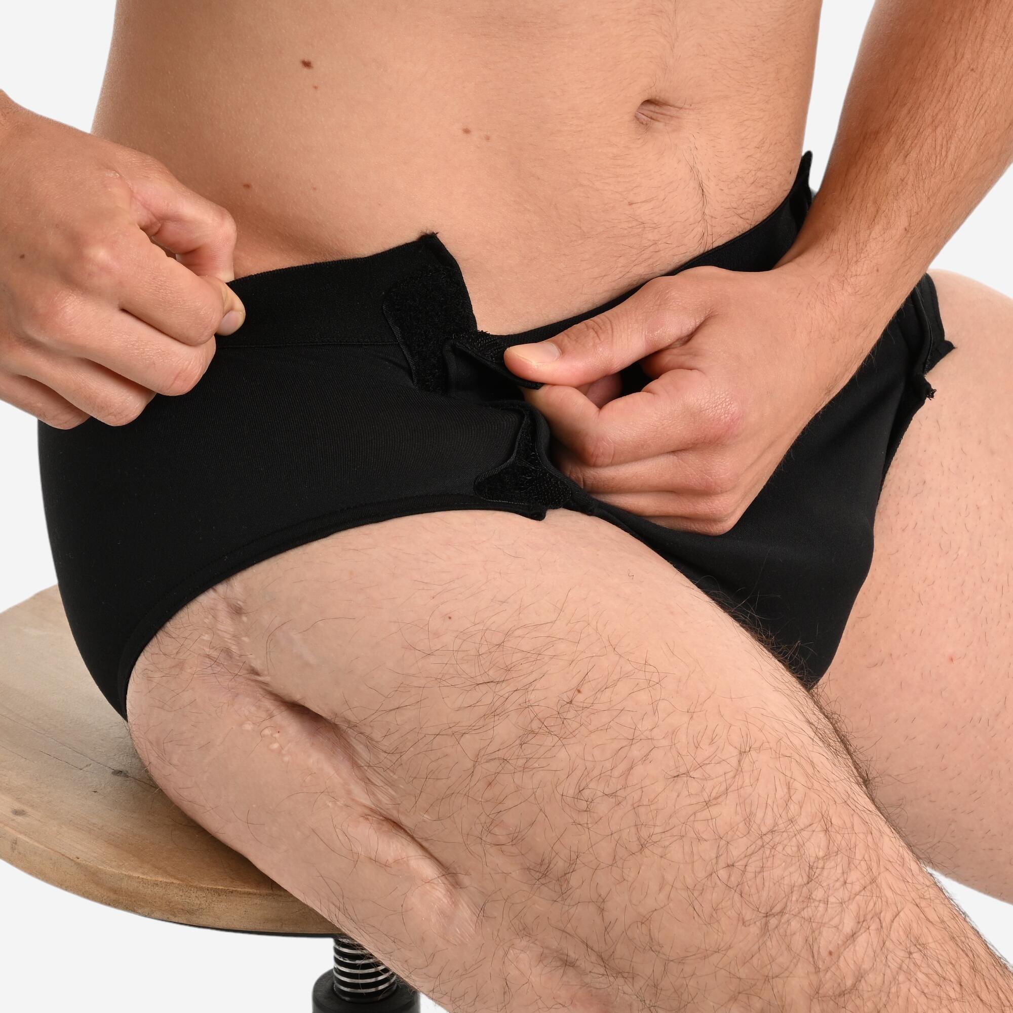 Easy slip-on men's briefs with velcro fastening