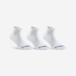 ARTENGO Tenis Çorabı - Orta Boy Konç - 3 Çift - Beyaz - RS 100