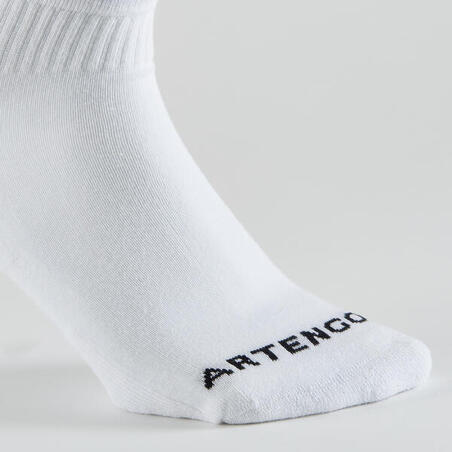 Bele čarape srednje visine za tenis RS 100 (3 para)