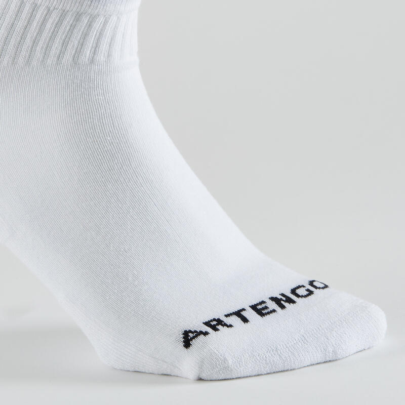 Polovysoké tenisové ponožky RS100 3 páry bílé