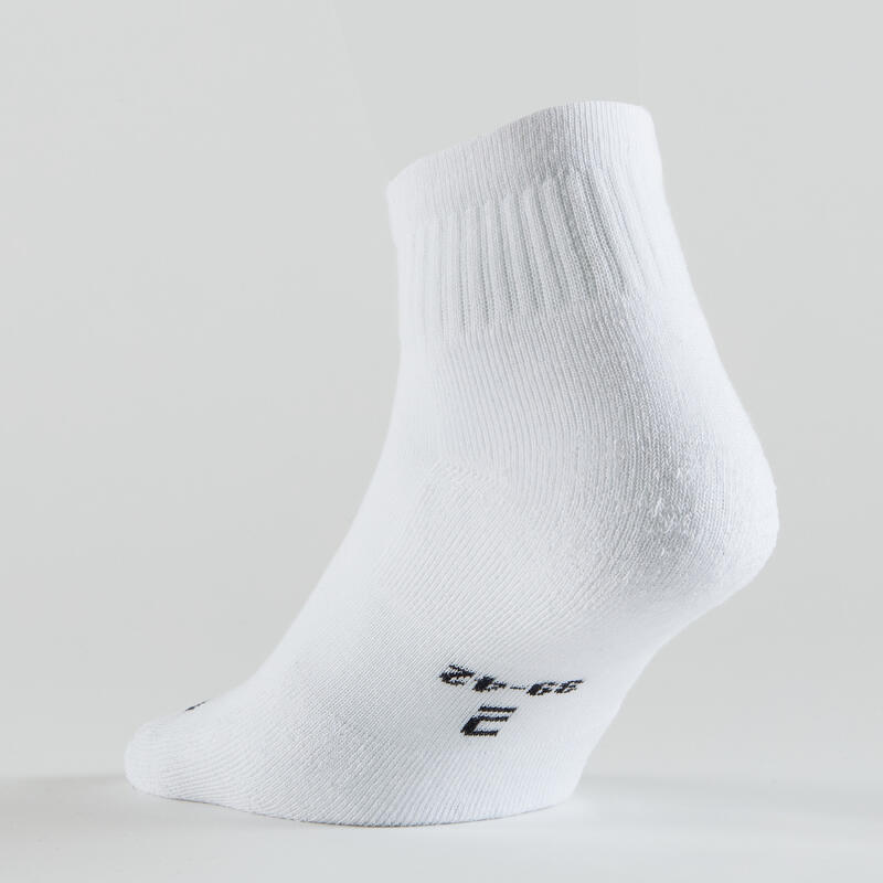 Polovysoké tenisové ponožky RS100 3 páry bílé