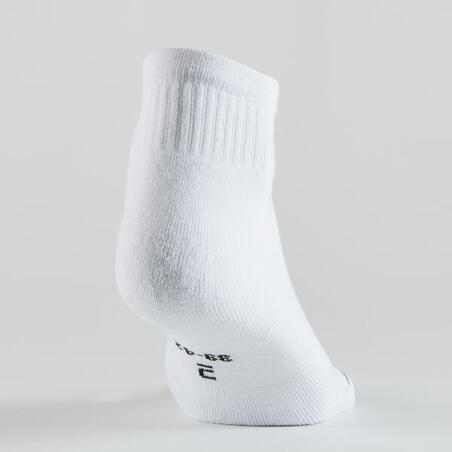 Bele čarape srednje visine za tenis RS 100 (3 para)