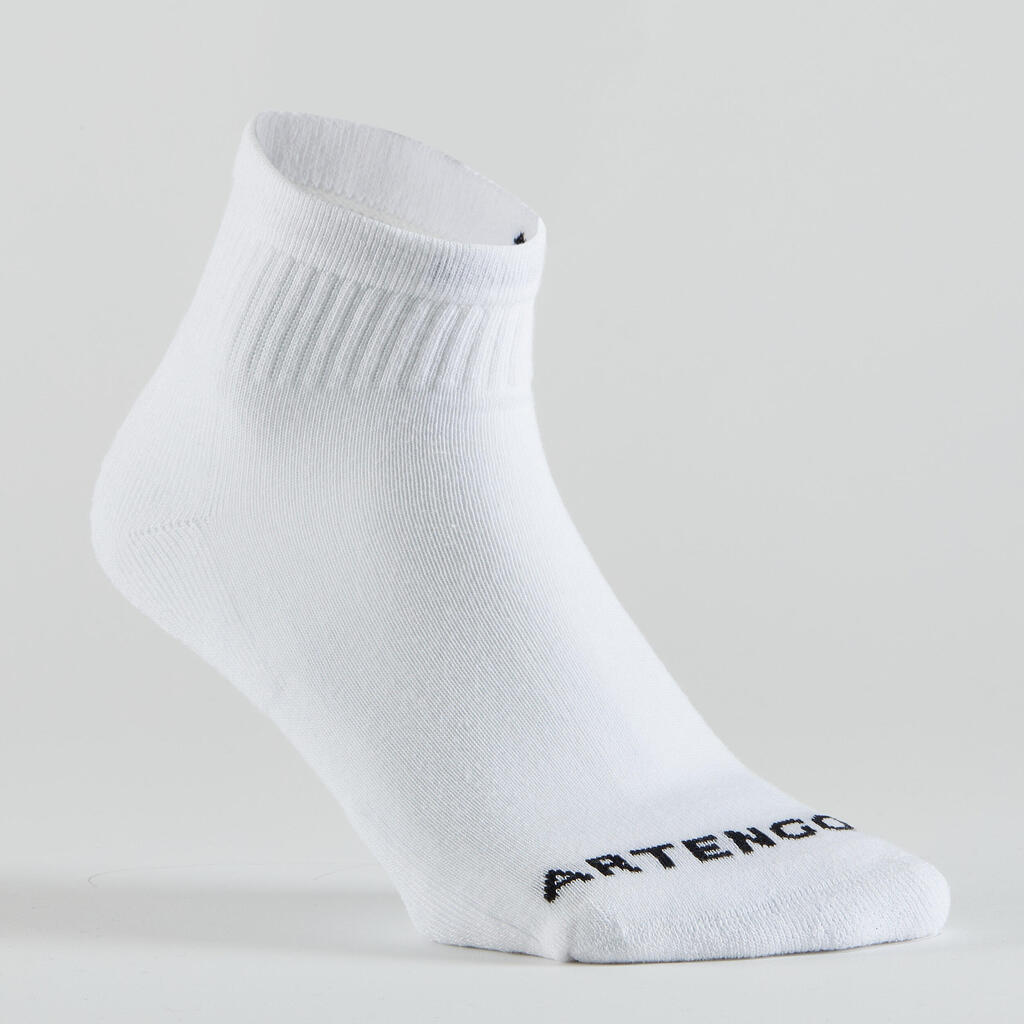 Crne čarape srednje visine za tenis RS 100 (3 para)