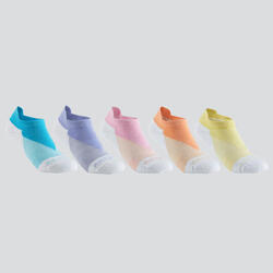 CHAUSSETTES TENNIS ENFANT BASSES ARTENGO RS 160 MULTICOLORE LOT DE 5