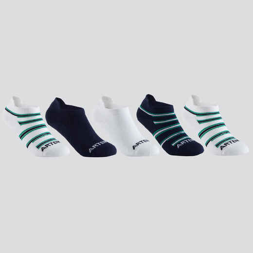 
      Kids' Low Tennis Socks RS 160 5-Pack - White/Navy
  