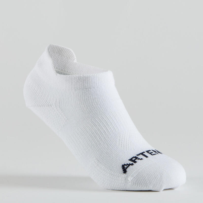 CHAUSSETTES TENNIS ENFANT BASSES ARTENGO RS 160 BLANC MARINE LIGNES LOT DE 5