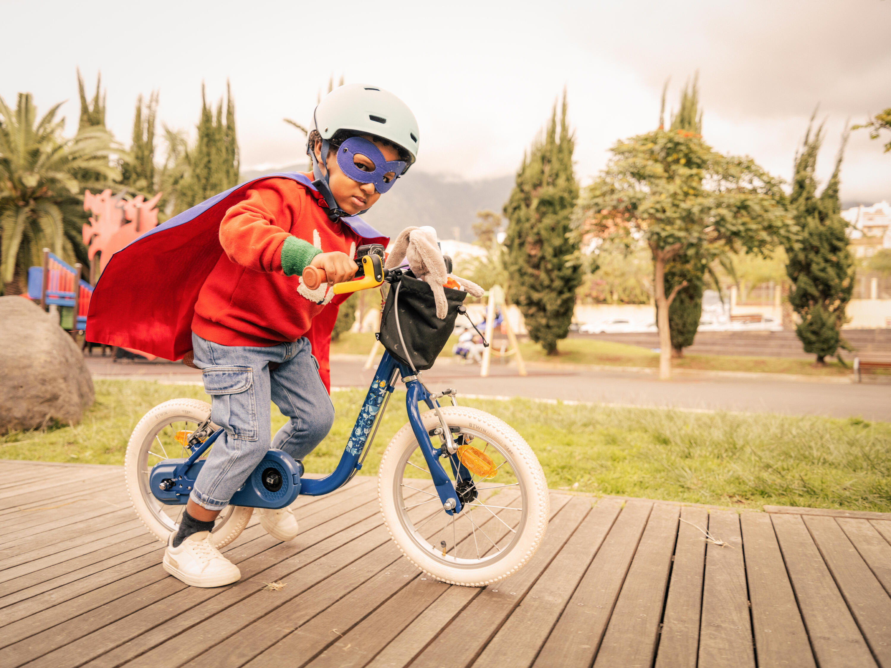 2-in-1 kinderfiets/loopfiets DISCOVER 900 3-5 jaar 14 inch blauw 20/34