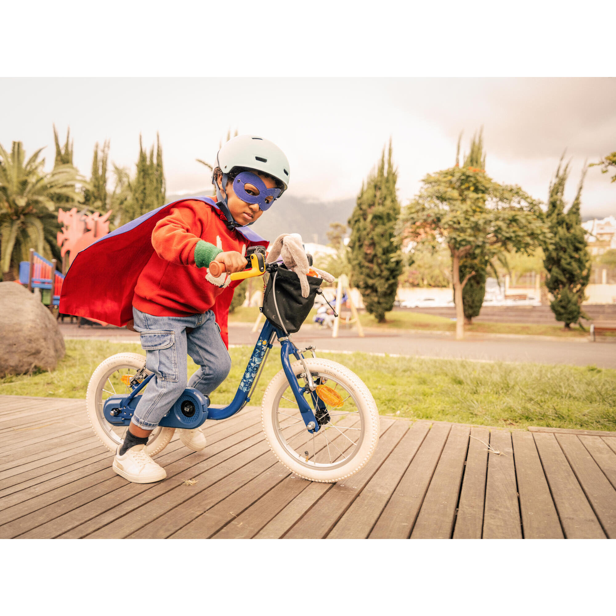 BICICLETTA 2IN1 PER BAMBINI 3-5 ANNI 14 pollici - DISCOVER 900 Blu